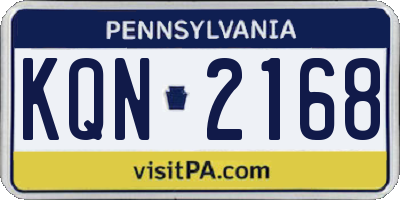 PA license plate KQN2168