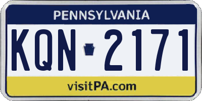 PA license plate KQN2171