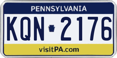 PA license plate KQN2176