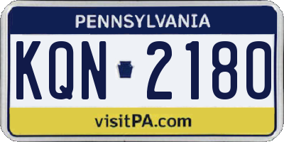 PA license plate KQN2180