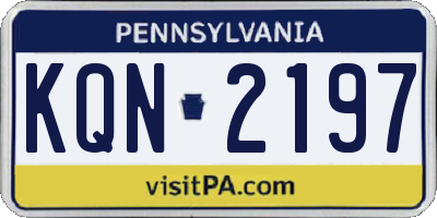 PA license plate KQN2197