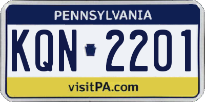 PA license plate KQN2201