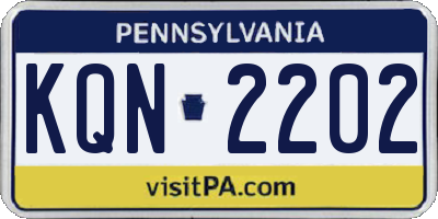 PA license plate KQN2202