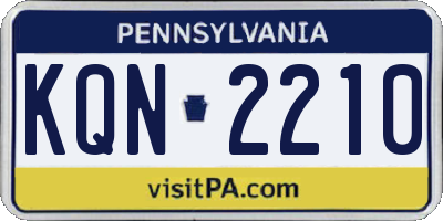 PA license plate KQN2210