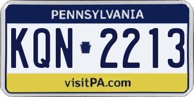 PA license plate KQN2213