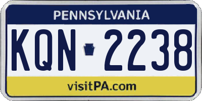 PA license plate KQN2238