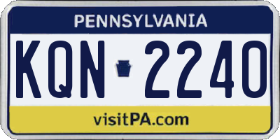PA license plate KQN2240