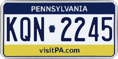 PA license plate KQN2245