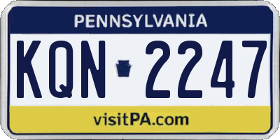 PA license plate KQN2247