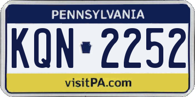 PA license plate KQN2252