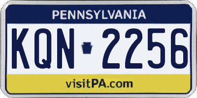 PA license plate KQN2256