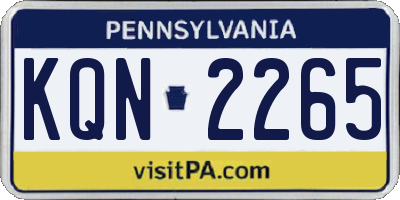 PA license plate KQN2265