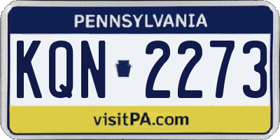 PA license plate KQN2273
