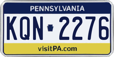 PA license plate KQN2276