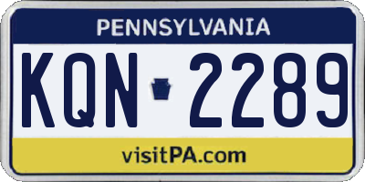 PA license plate KQN2289