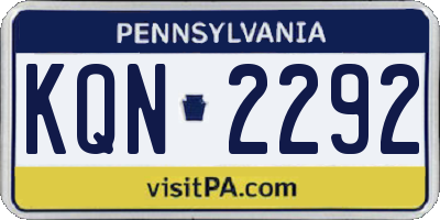 PA license plate KQN2292
