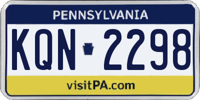 PA license plate KQN2298