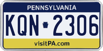 PA license plate KQN2306