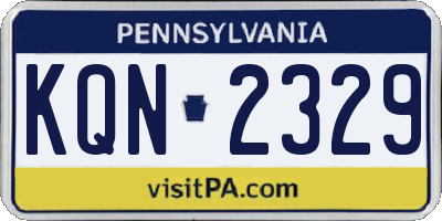 PA license plate KQN2329
