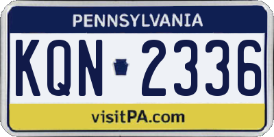 PA license plate KQN2336