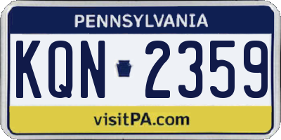 PA license plate KQN2359