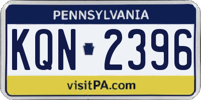 PA license plate KQN2396