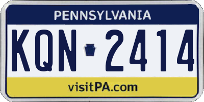 PA license plate KQN2414