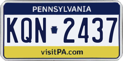 PA license plate KQN2437