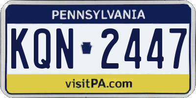 PA license plate KQN2447