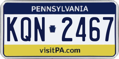PA license plate KQN2467