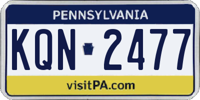 PA license plate KQN2477
