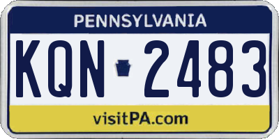 PA license plate KQN2483