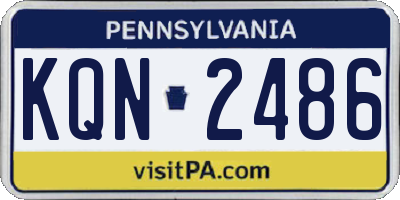 PA license plate KQN2486