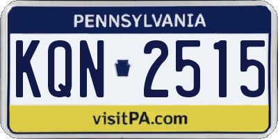 PA license plate KQN2515