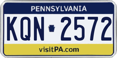 PA license plate KQN2572