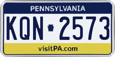 PA license plate KQN2573