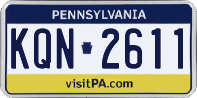 PA license plate KQN2611