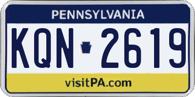 PA license plate KQN2619