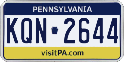 PA license plate KQN2644