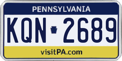 PA license plate KQN2689
