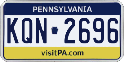 PA license plate KQN2696