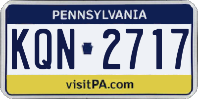 PA license plate KQN2717