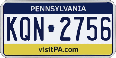 PA license plate KQN2756