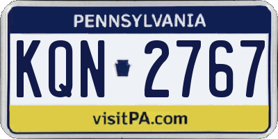 PA license plate KQN2767