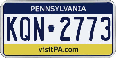 PA license plate KQN2773