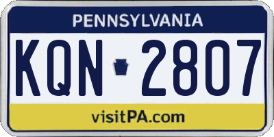 PA license plate KQN2807