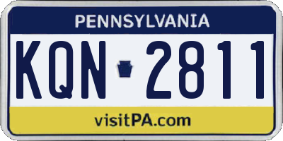 PA license plate KQN2811