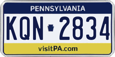 PA license plate KQN2834