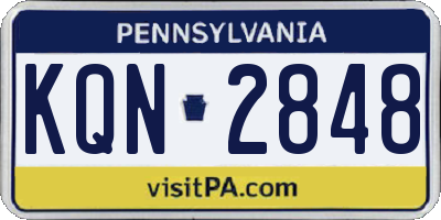 PA license plate KQN2848