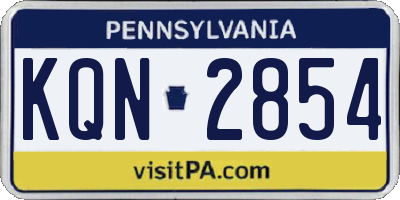 PA license plate KQN2854